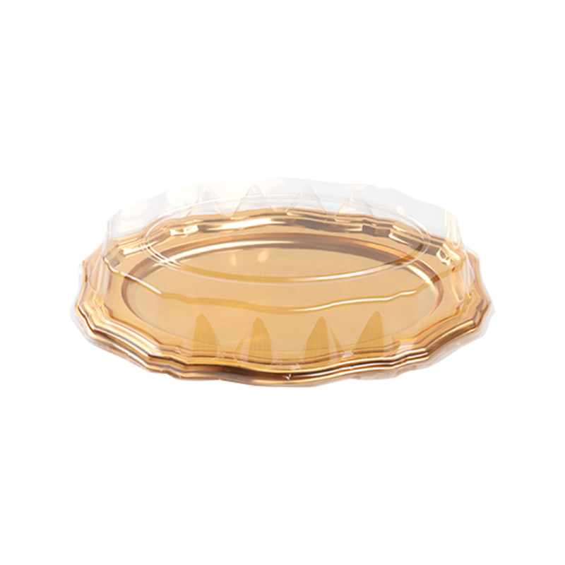 صينية كعكة بلاستيكية ذهبية