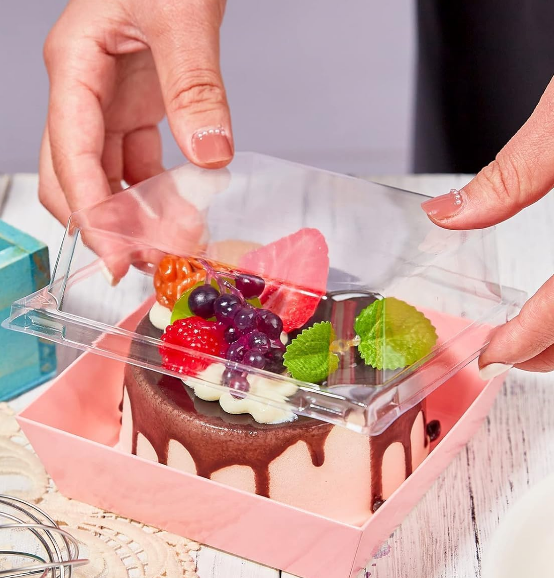 صندوق تغليف الكيك القابل للتصرف مقاس 4 بوصات مصنوع من مادة البثور الغذائية